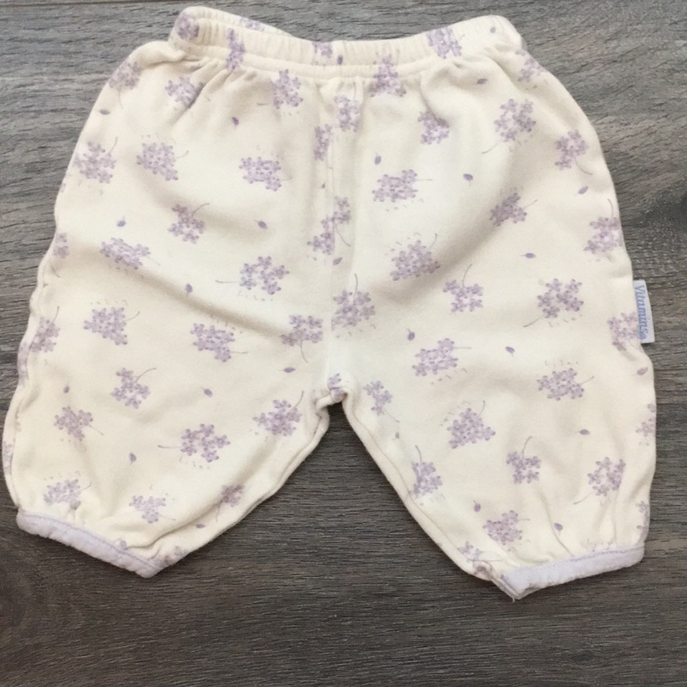 8/15 White & purple loose fit lounge pants